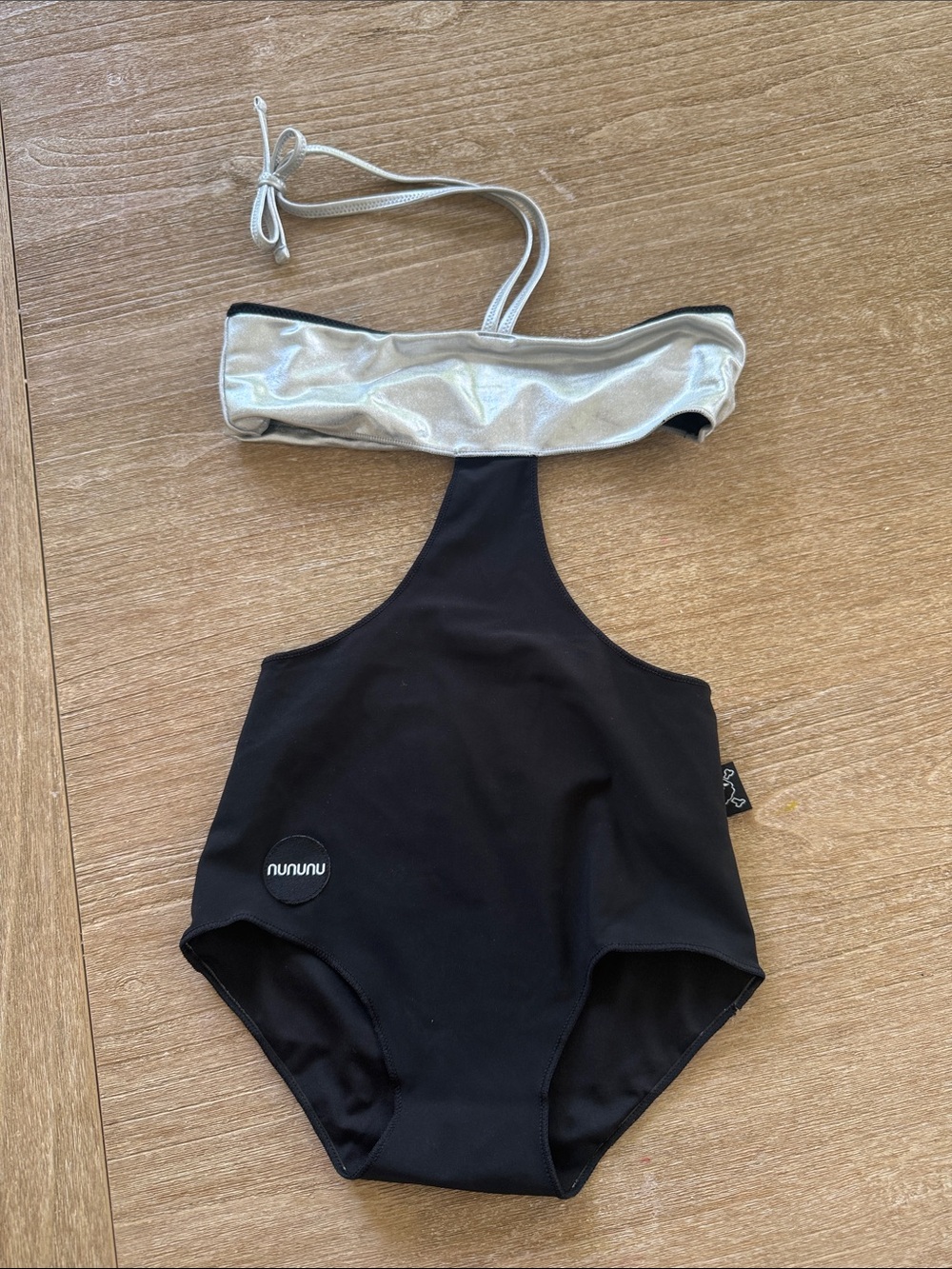 nununu Black One-Piece Swimsuit with Silver Accent